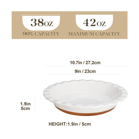 MALACASA Tara deep-dish pie pan exterior with elegant glaze