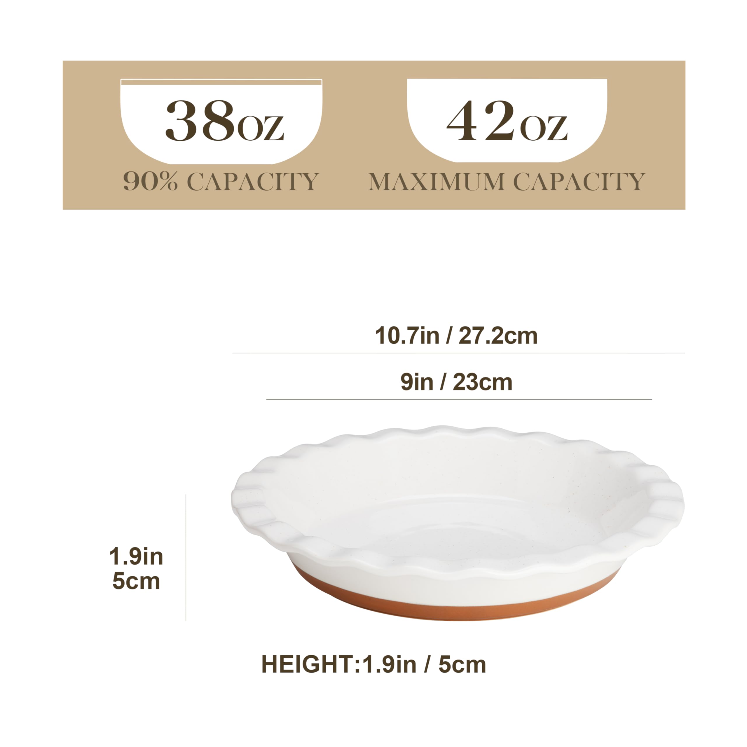 MALACASA Tara deep-dish pie holds up to 42 ounces for generous fillings