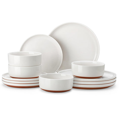 MALACASA Tara dinner plates 10.25 inch, durable stoneware for everyday meals.