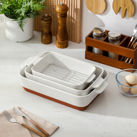 MALACASA Tara double-handles enable safe oven to table transfer