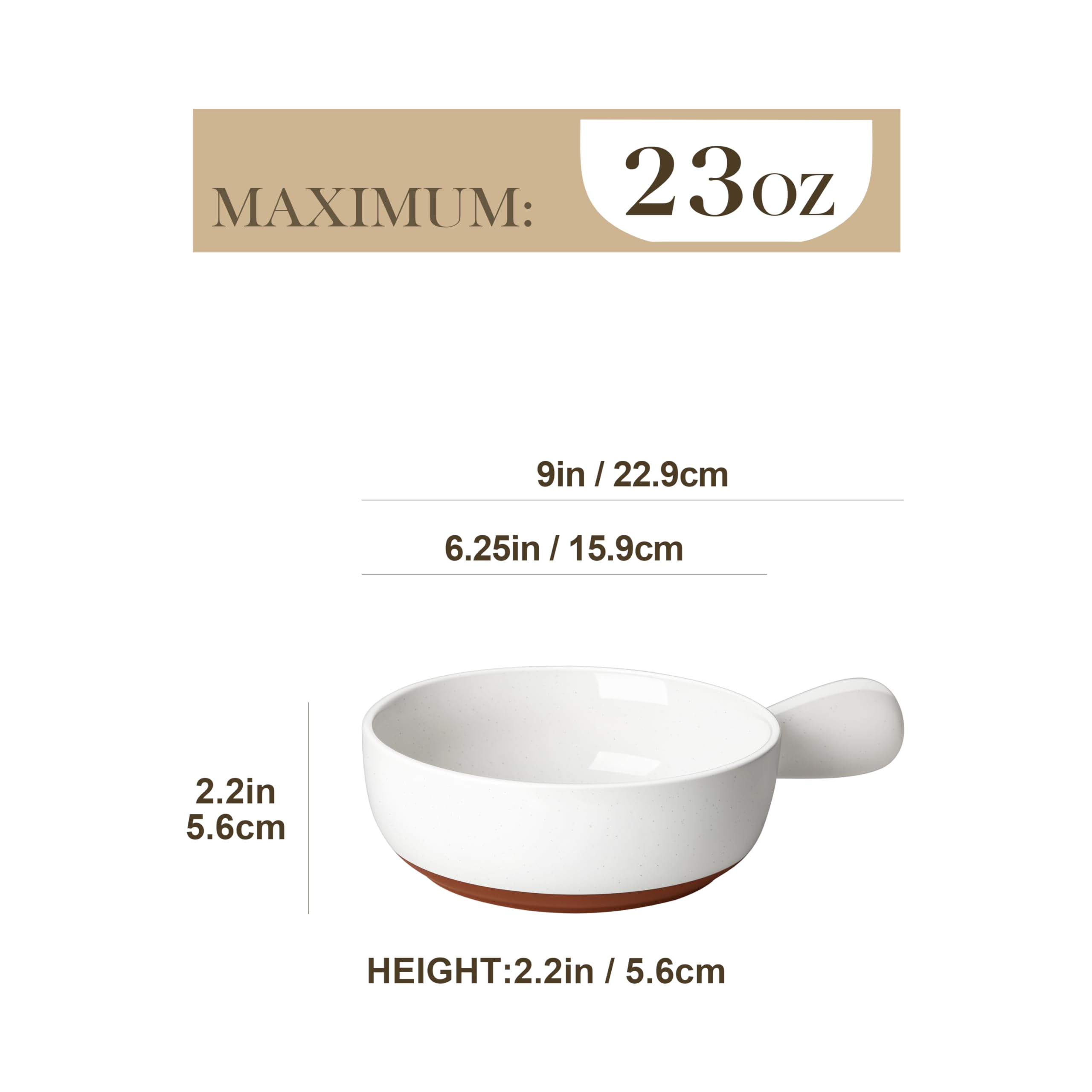 Close-up of ergonomic handle on MALACASA TARA soup bowl
