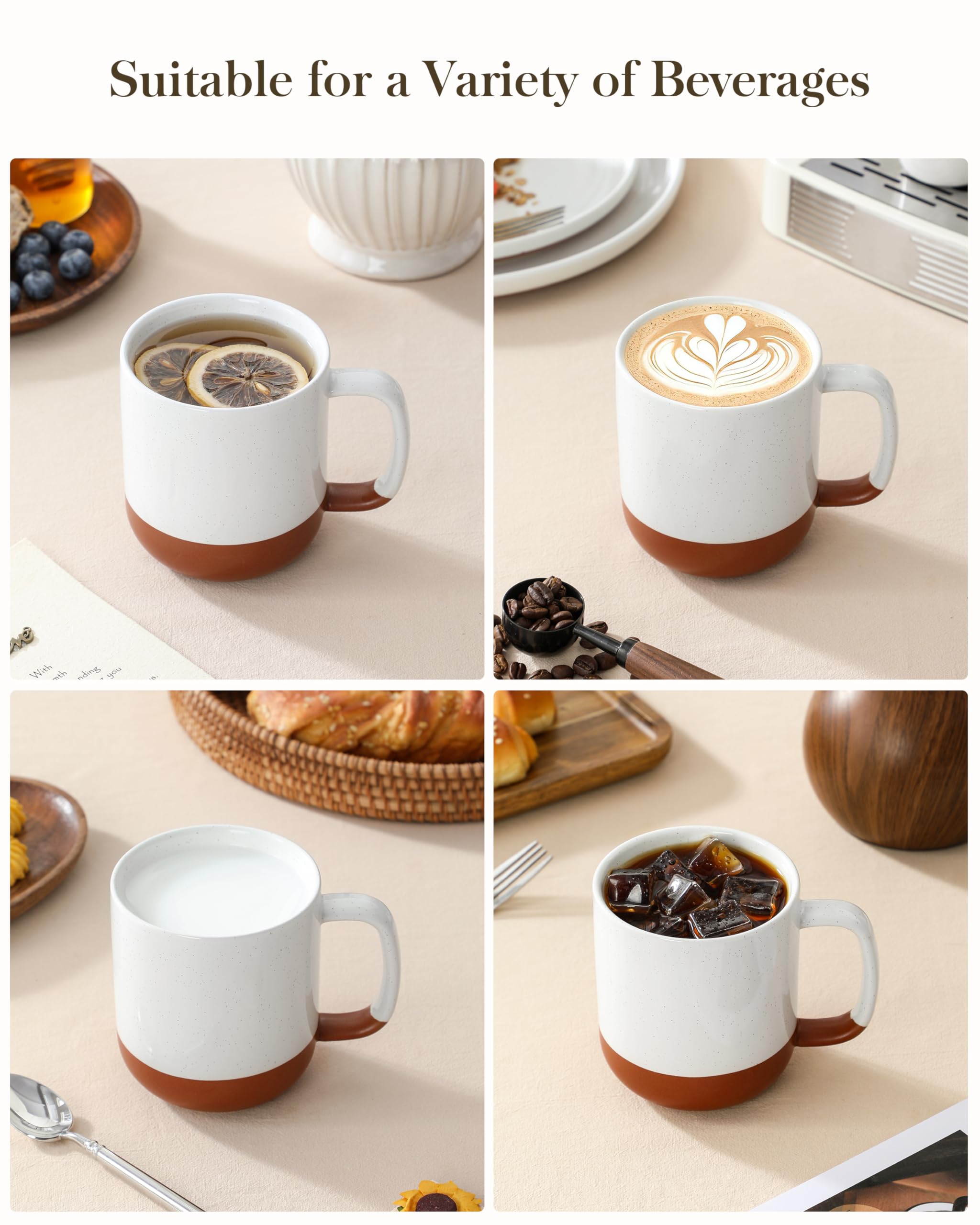 MALACASA Tara mug with an ergonomic handle for comfortable sipping.