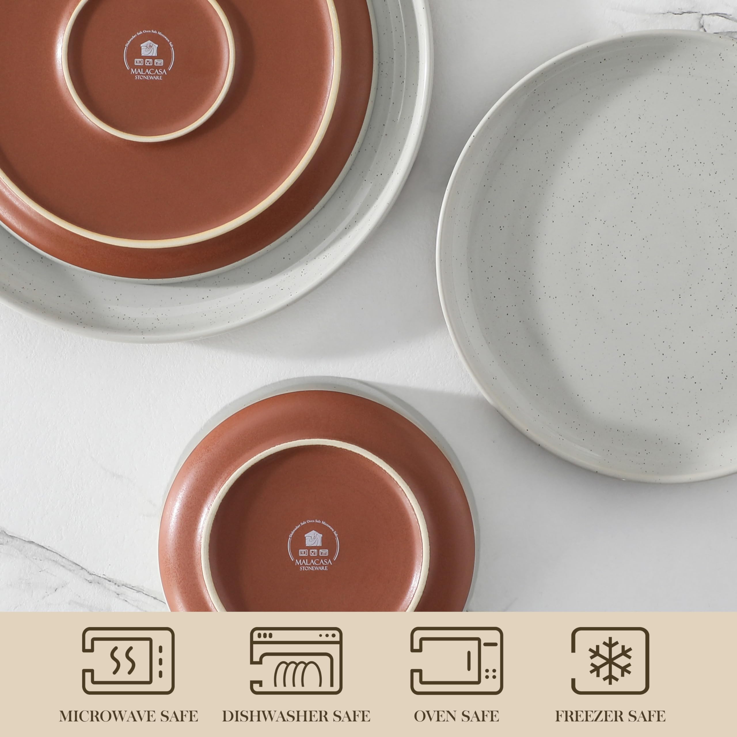MALACASA Tara glaze detail highlights sesame speckle texture
