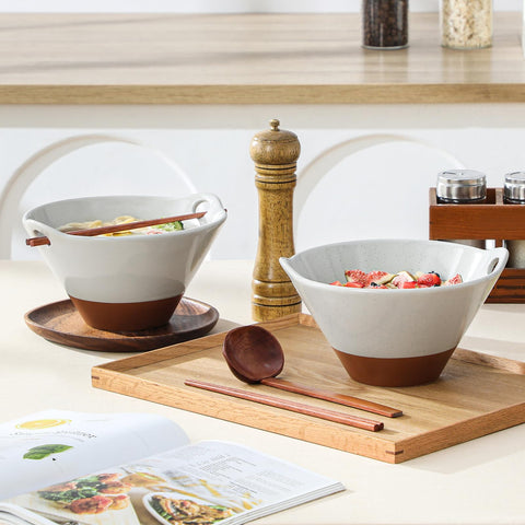 MALACASA Tara gray khaki palette adds rustic charm to dining spaces.