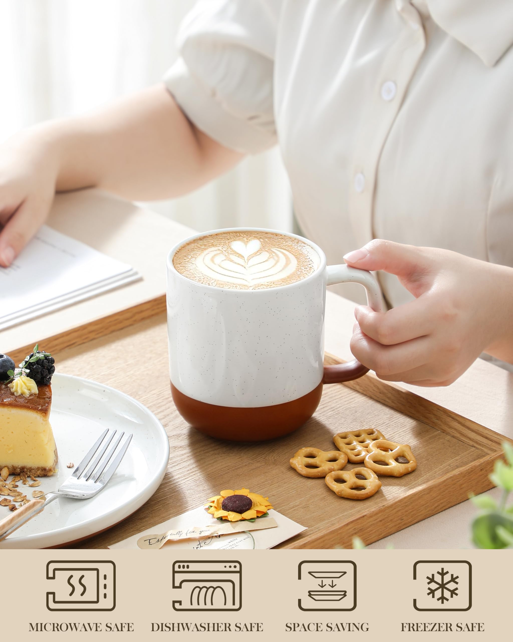 MALACASA Tara mug with a matte bottom for improved grip and modern style.