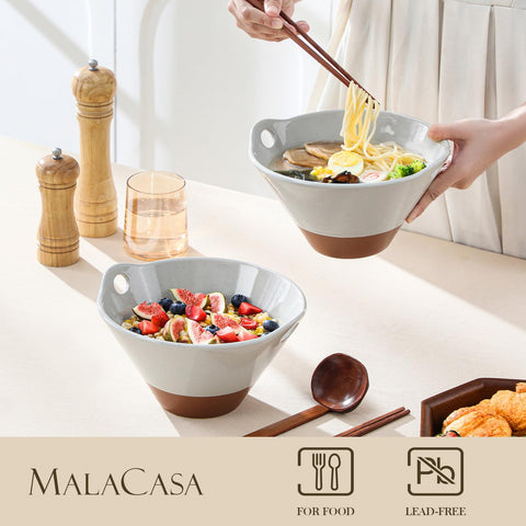 MALACASA Tara bowls microwave and dishwasher safe for quick reheating and cleaning.