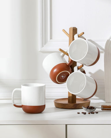 MALACASA Tara mug showcases a modern farmhouse design to complement any kitchen.