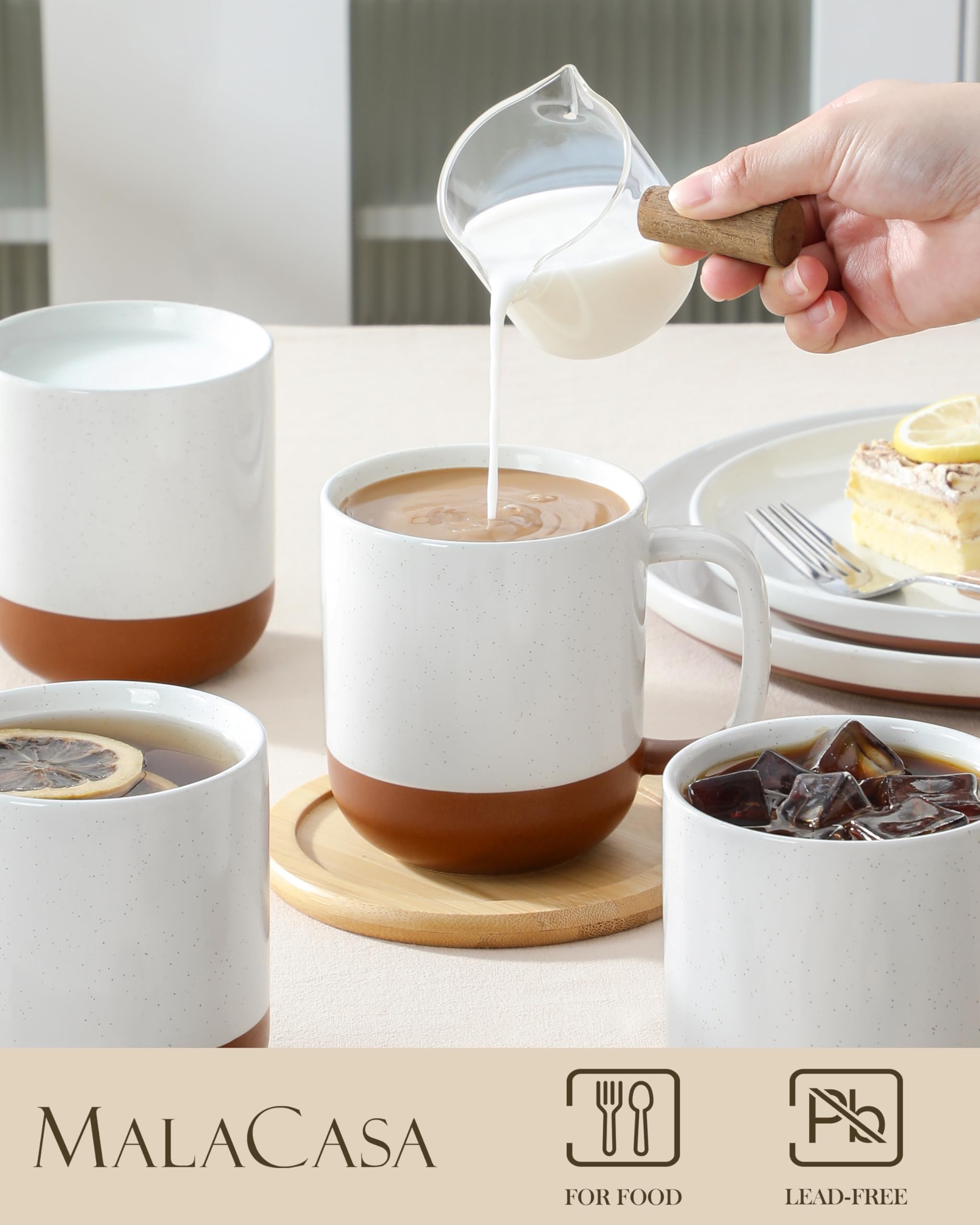 MALACASA Tara mug features a smooth glaze for durability and easy cleaning.