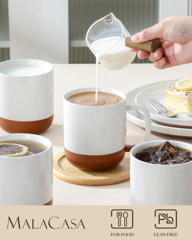 MALACASA Tara mug features a smooth glaze for durability and easy cleaning.