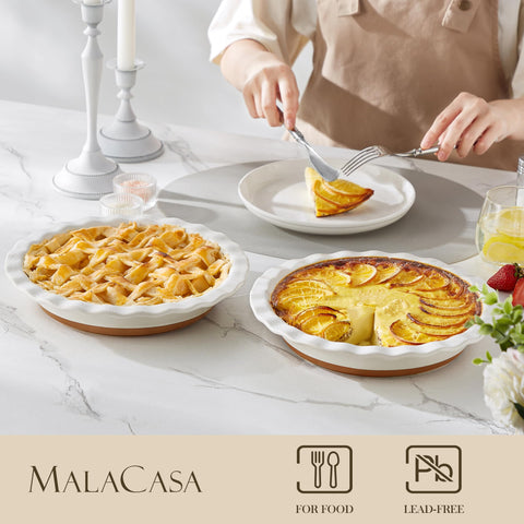 MALACASA Tara two-piece set showing nonstick glaze for smooth release