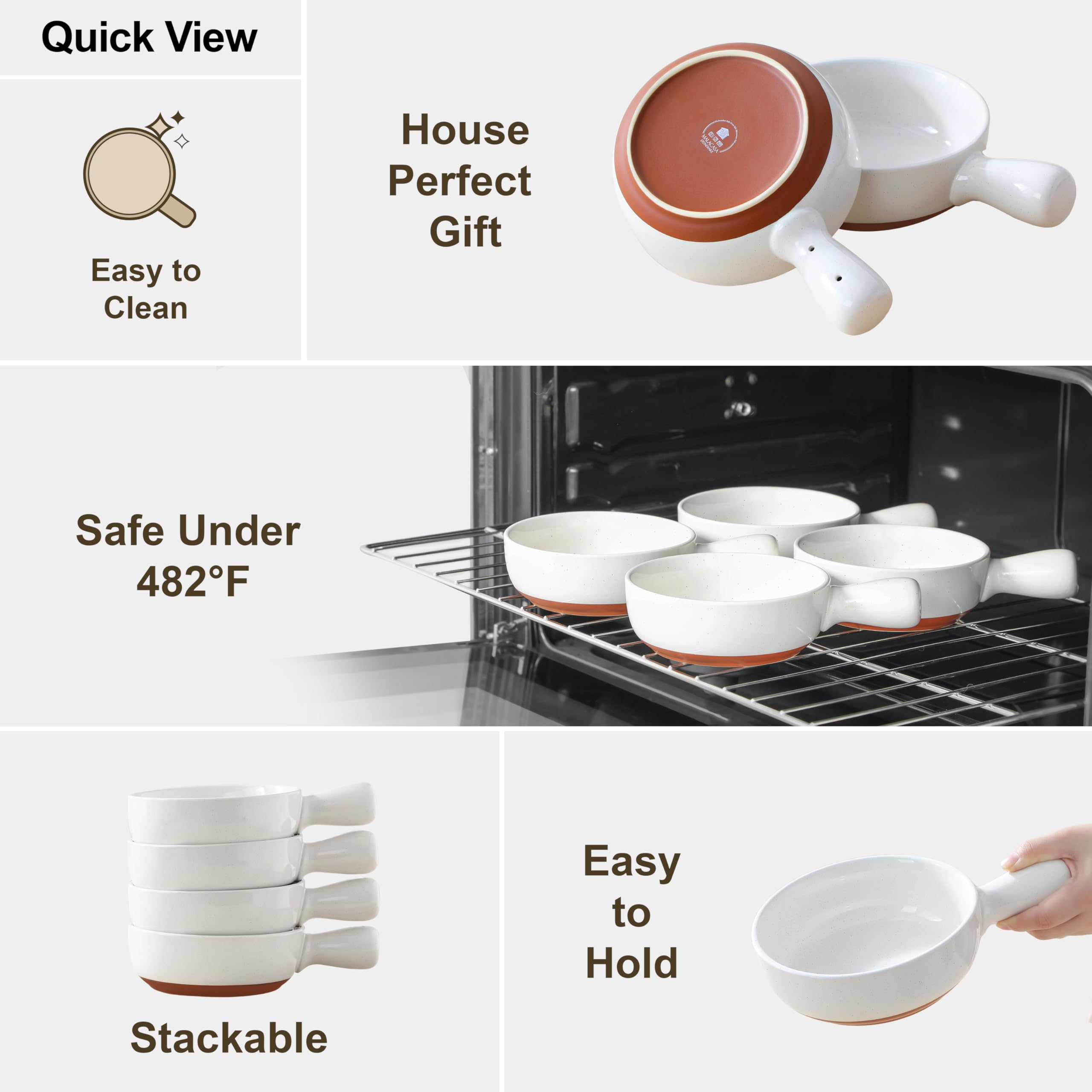 Oven-to-table use of MALACASA TARA ceramic bowls