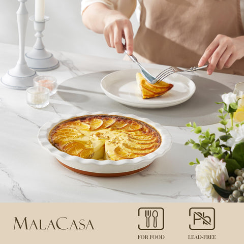 MALACASA Tara quiche baking dish for savory and sweet recipes