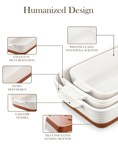 Stackable MALACASA TARA bakeware saves space and simplifies storage.
