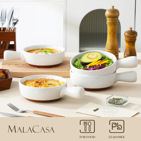 Stacked MALACASA TARA bowls saving kitchen space