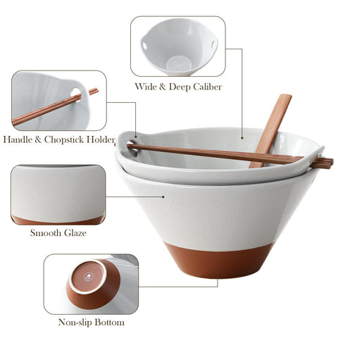 MALACASA Tara tapered bowl shape helps prevent spills during meals.