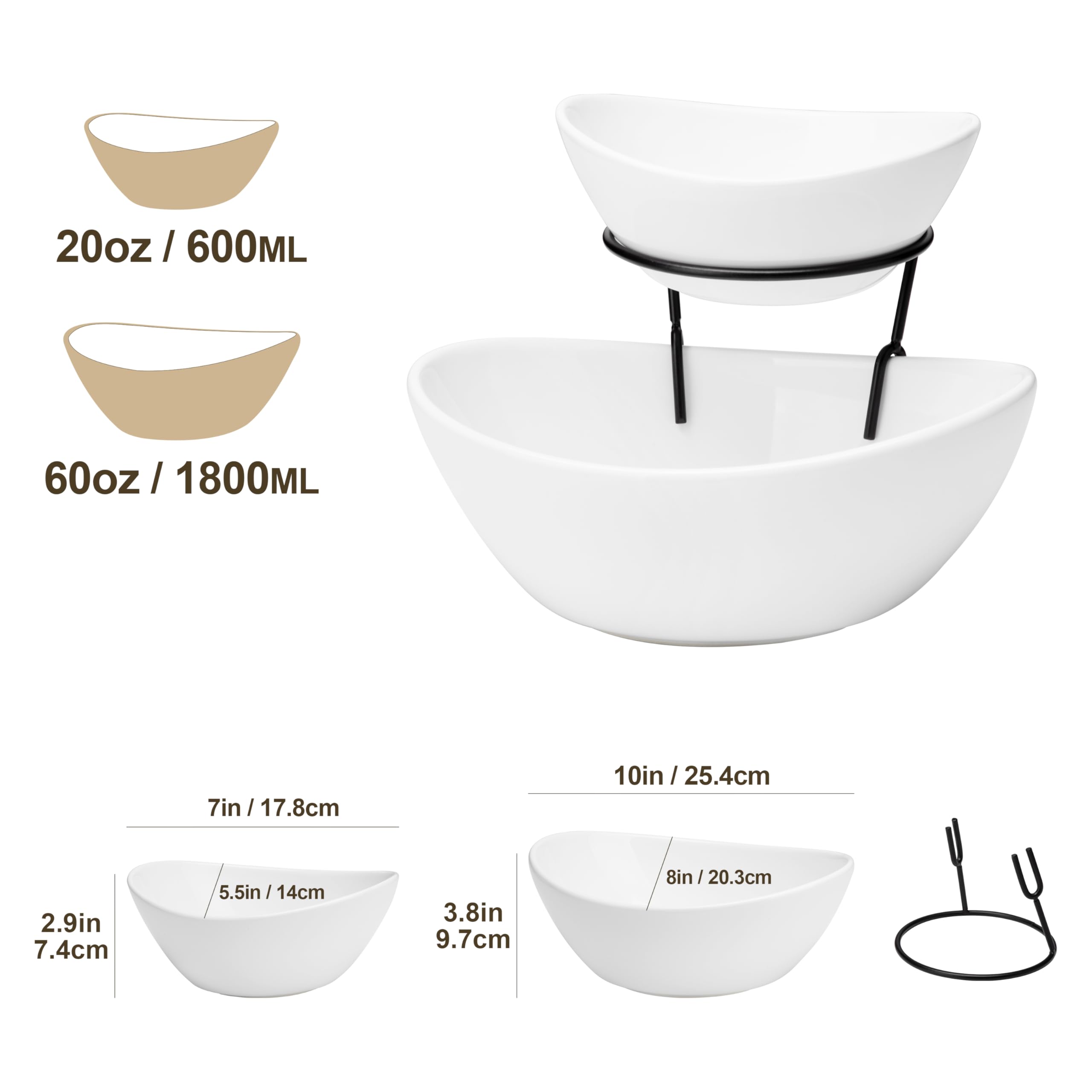 MALACASA upper bowl holds dips and dressings for easy access.