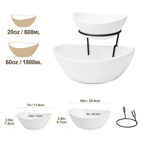 MALACASA upper bowl holds dips and dressings for easy access.