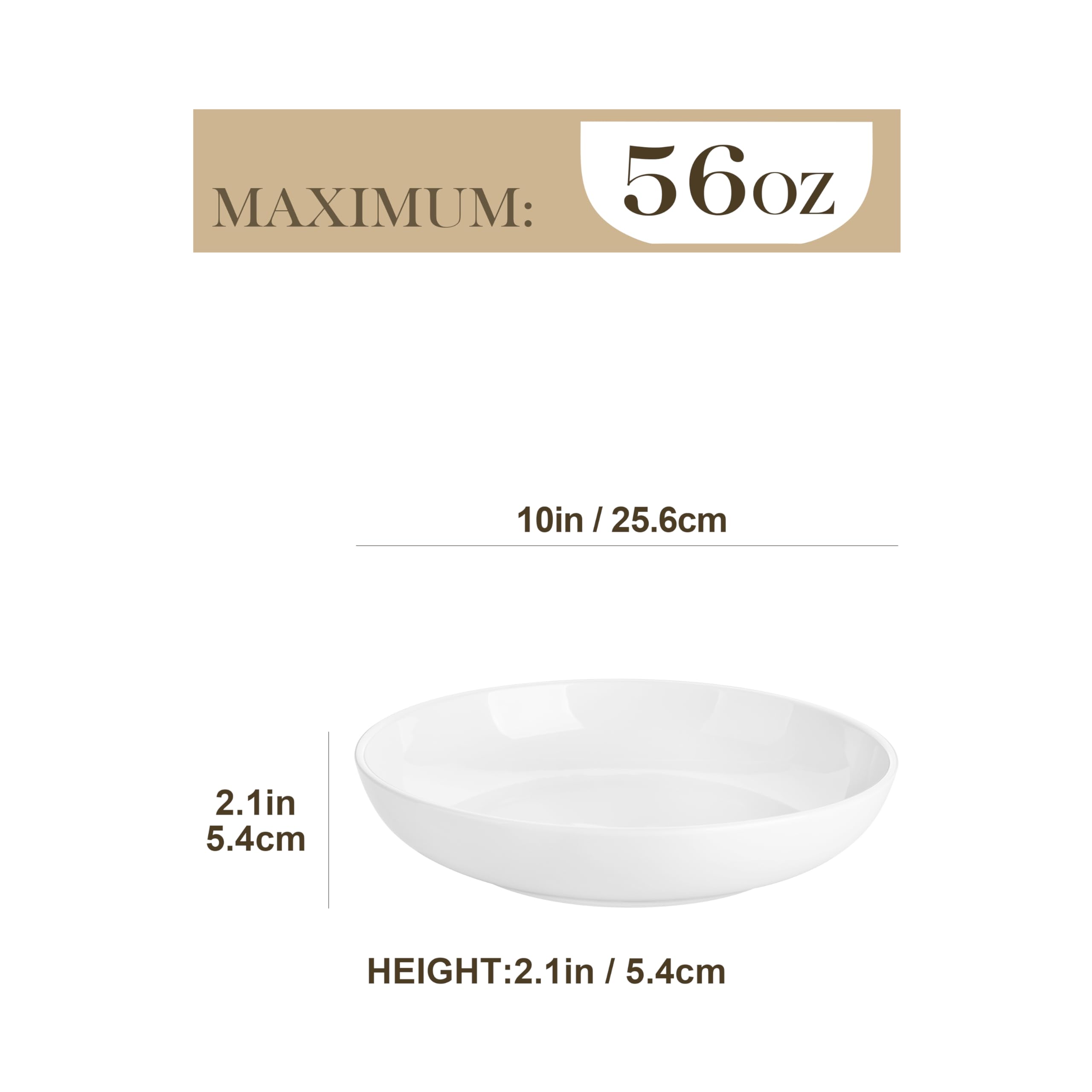 MALACASA white 56 oz salad bowls suitable for versatile serving