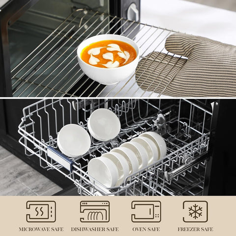 MALACASA white ceramic bowls with restaurant-style design for everyday meals.