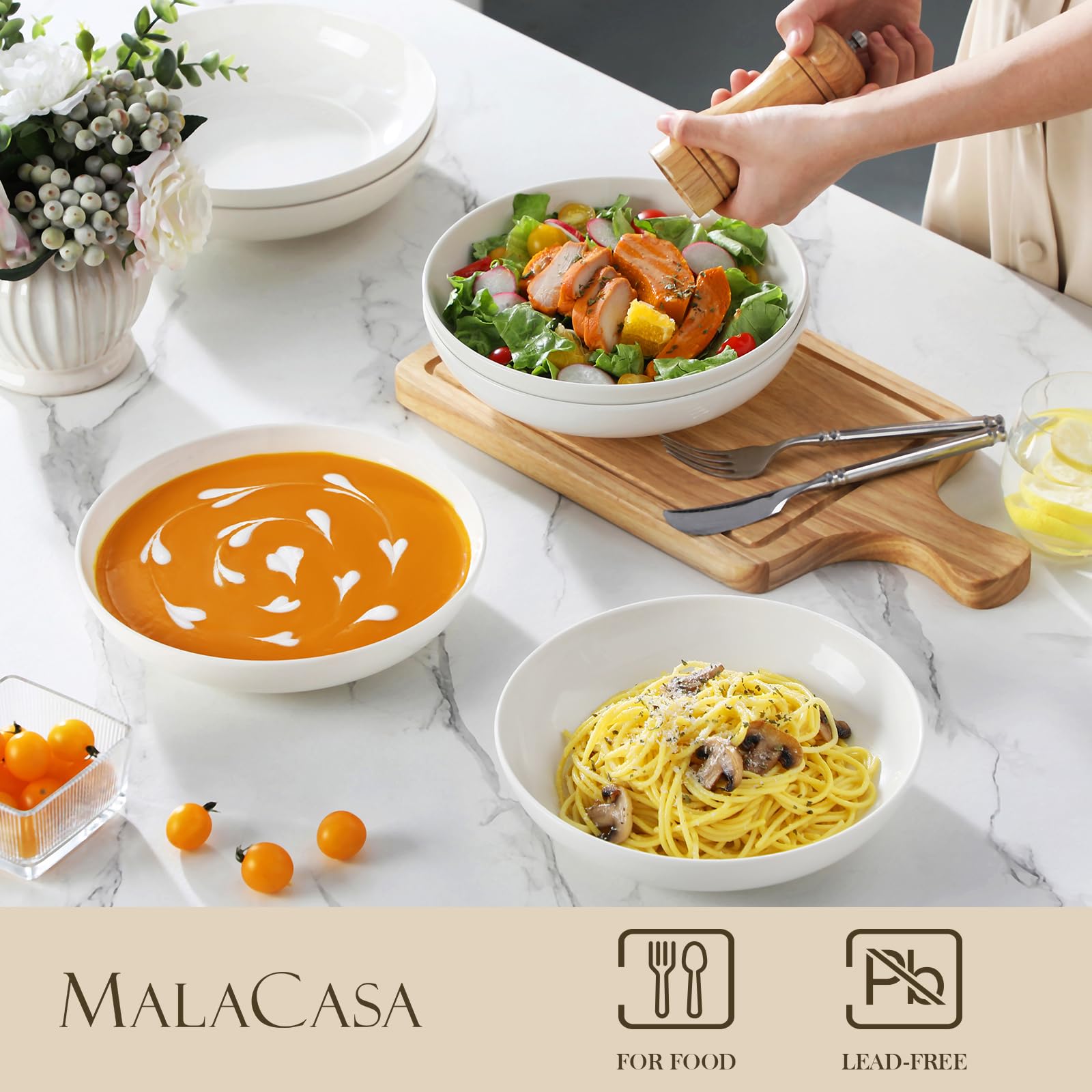 MALACASA white porcelain glaze on a bright, smooth surface.