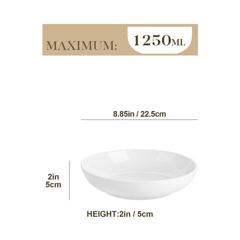 MALACASA white salad and soup bowls suitable for daily dining and entertaining.