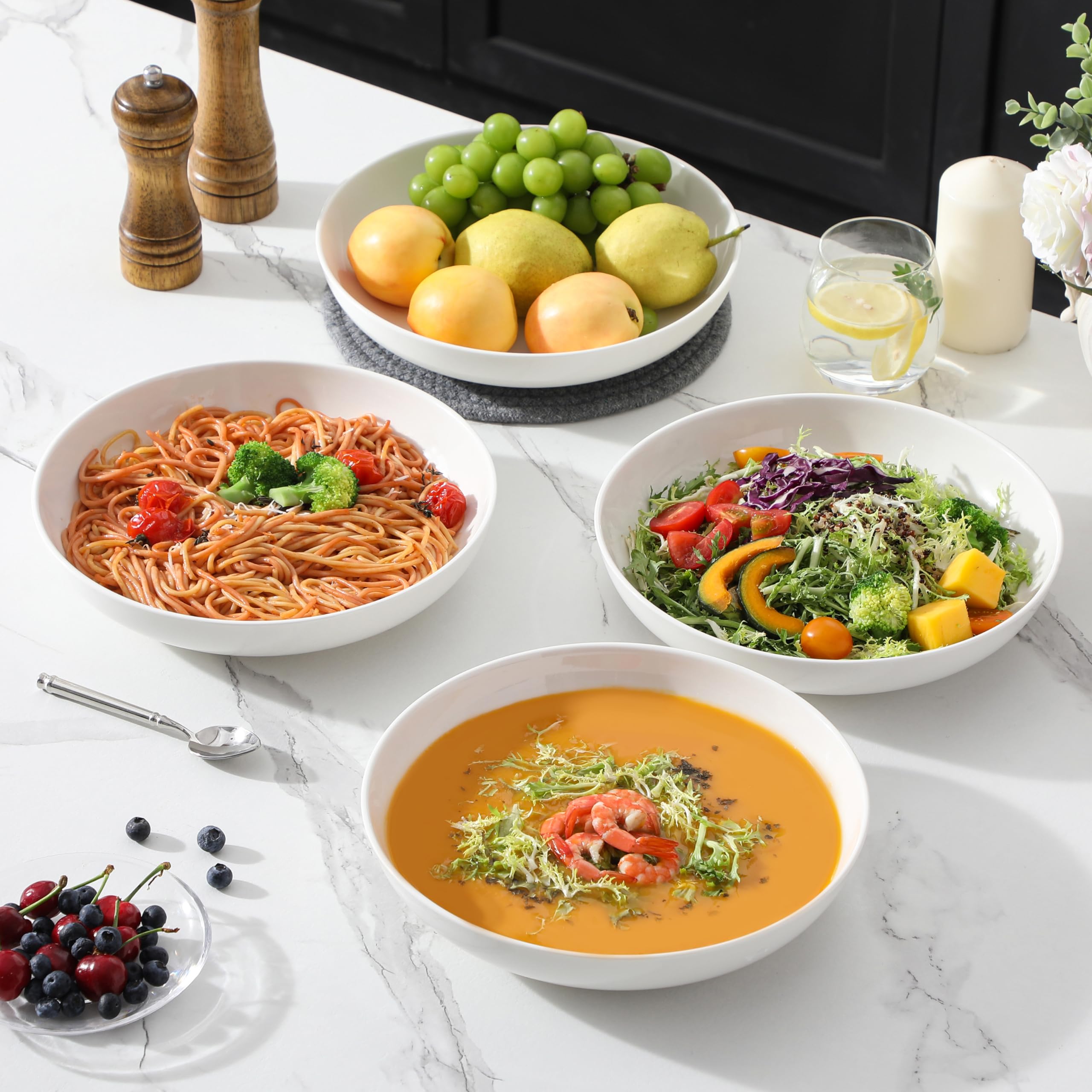 MALACASA wide shallow design preventing spills during meals