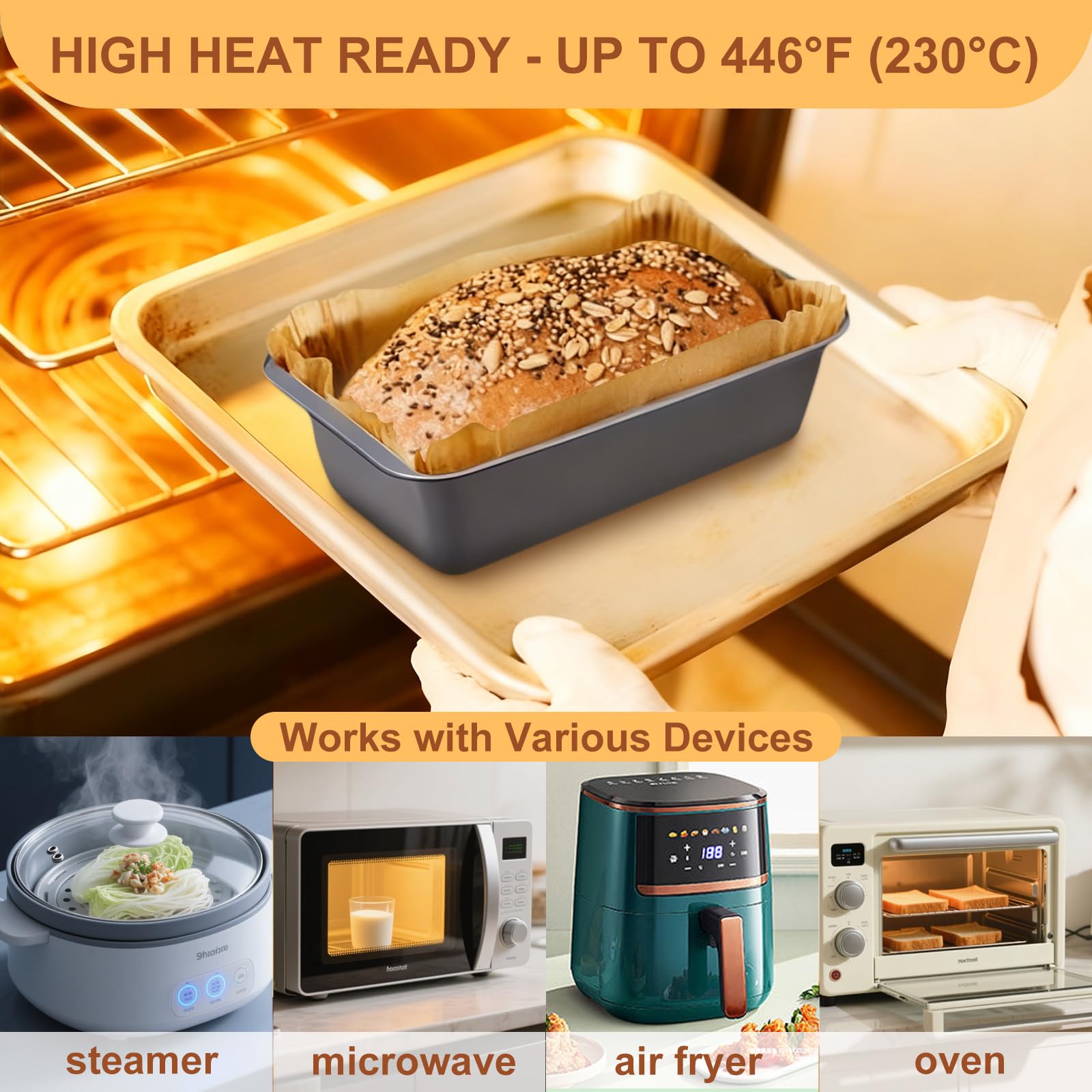 Malarpon disposable parchment liners simplify cleanup after batch baking.