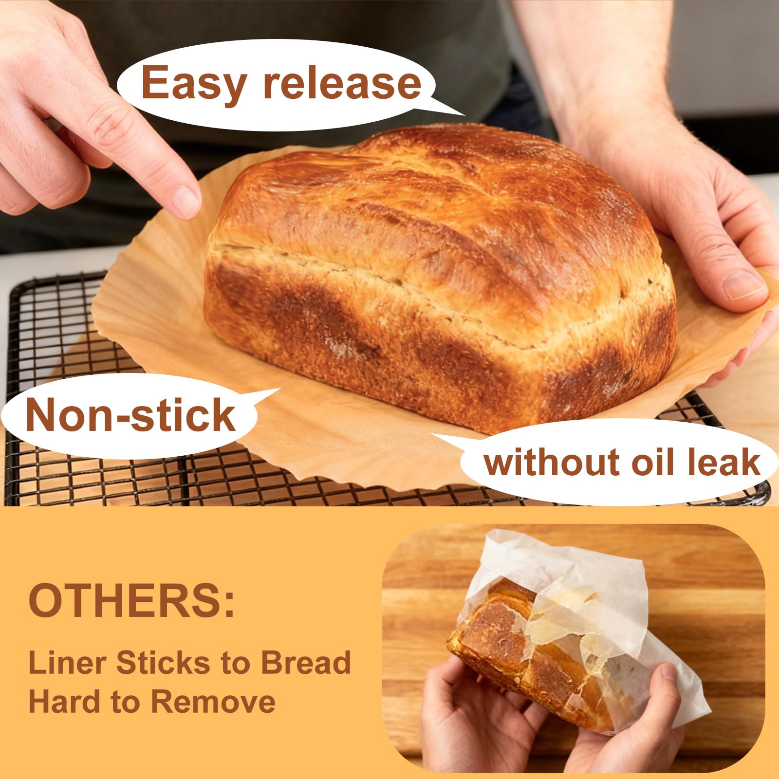 Malarpon oven-safe liners withstand heat up to 446°F for daily baking.