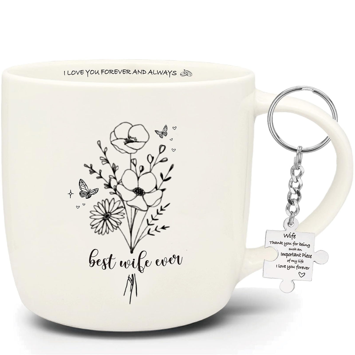 MALLAbyLAMMA Best Wife Ever mug 12oz with easy grip handle and microwave-safe ceramic.
