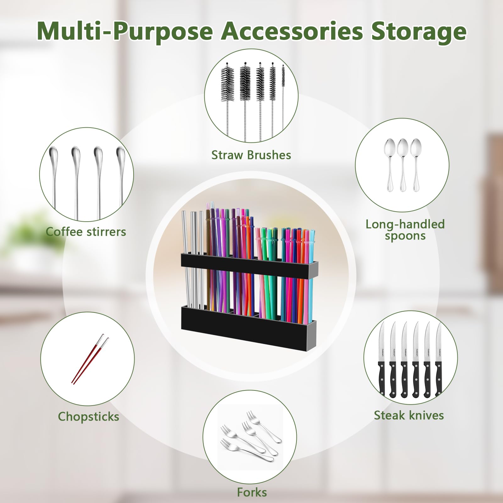 Malldii multi-purpose storage for brushes, stirrers, and chopsticks.