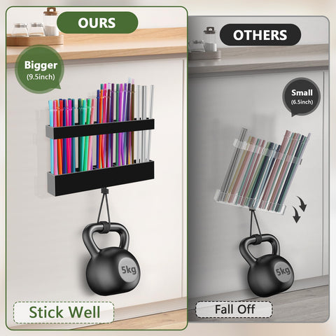 Malldii acrylic organizer with adjustable height for various straw lengths.