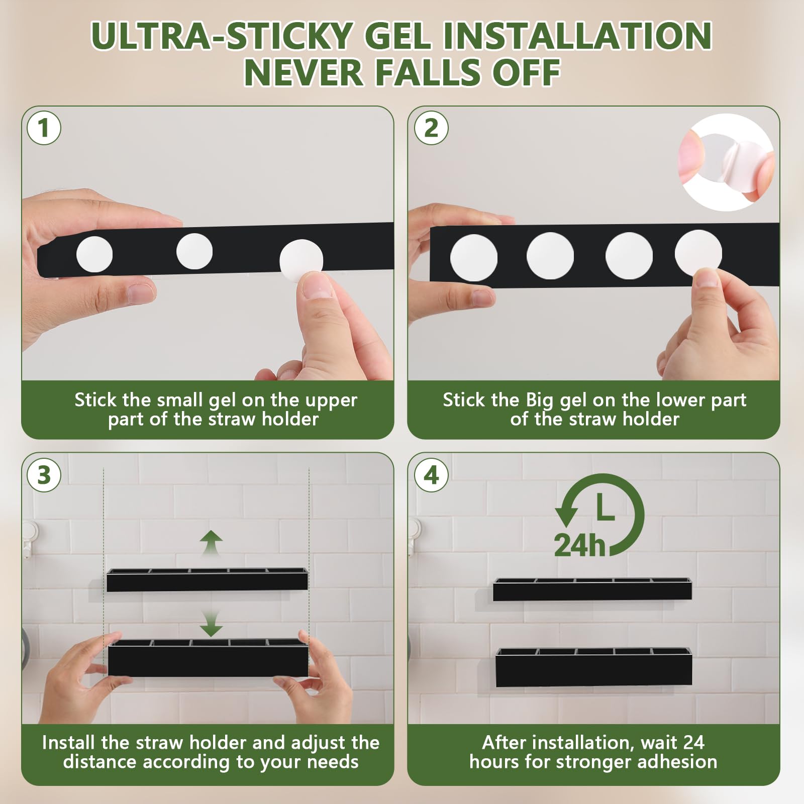 Malldii straw holder drains moisture through bottom drainage holes.