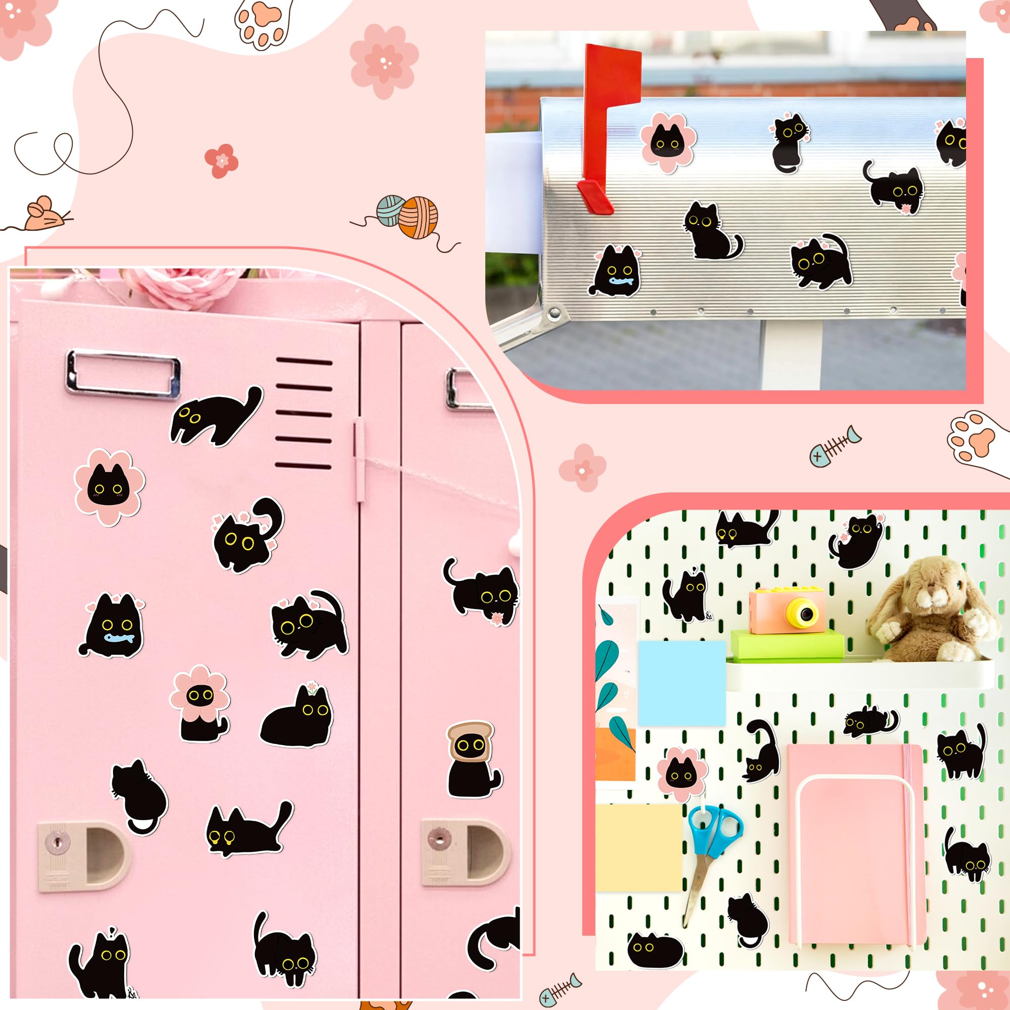 MALLMALL6 cat magnets varied expressions pack showcases diverse moods and collectability