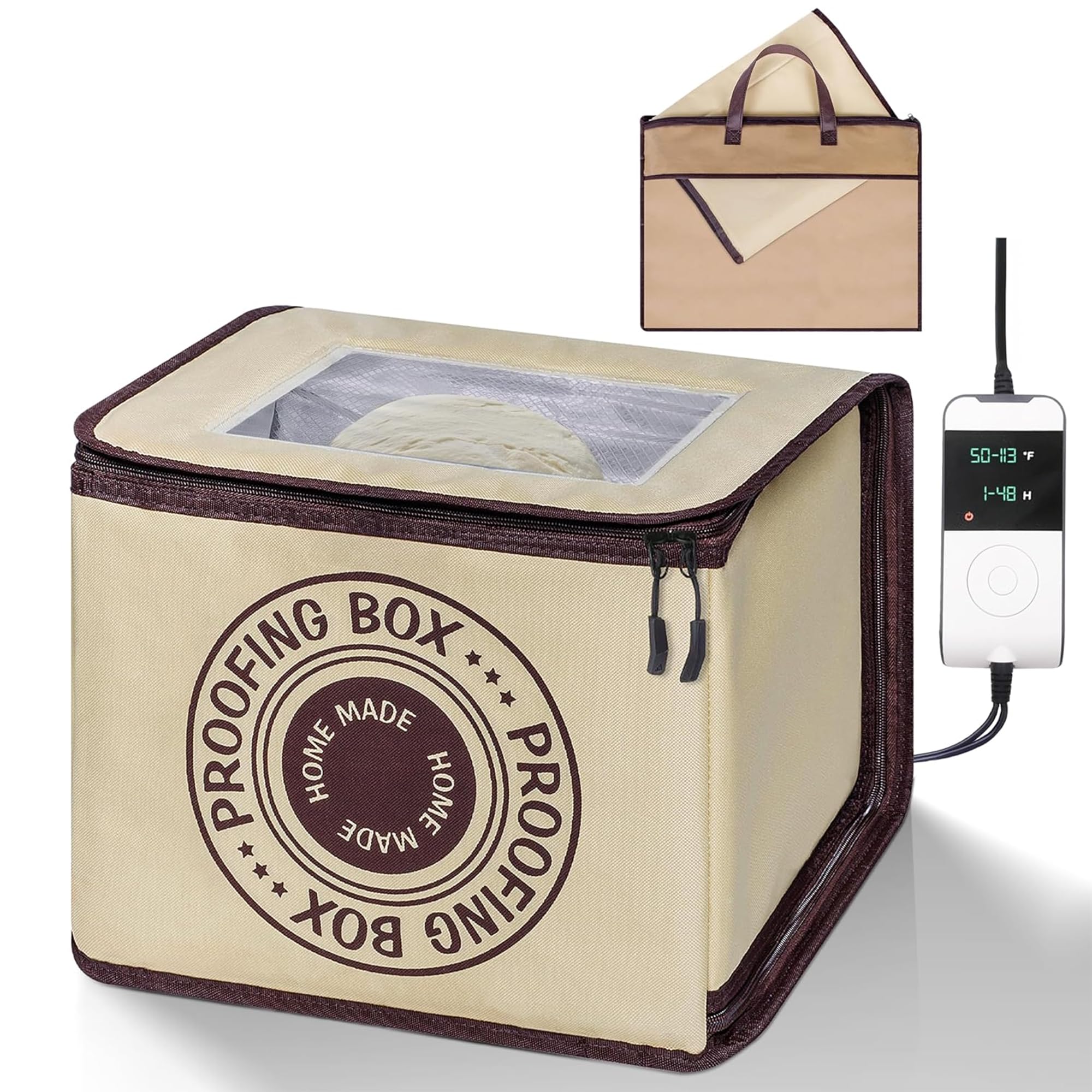 Mallroof Bread Proofing Box folded for travel portability and compact storage.