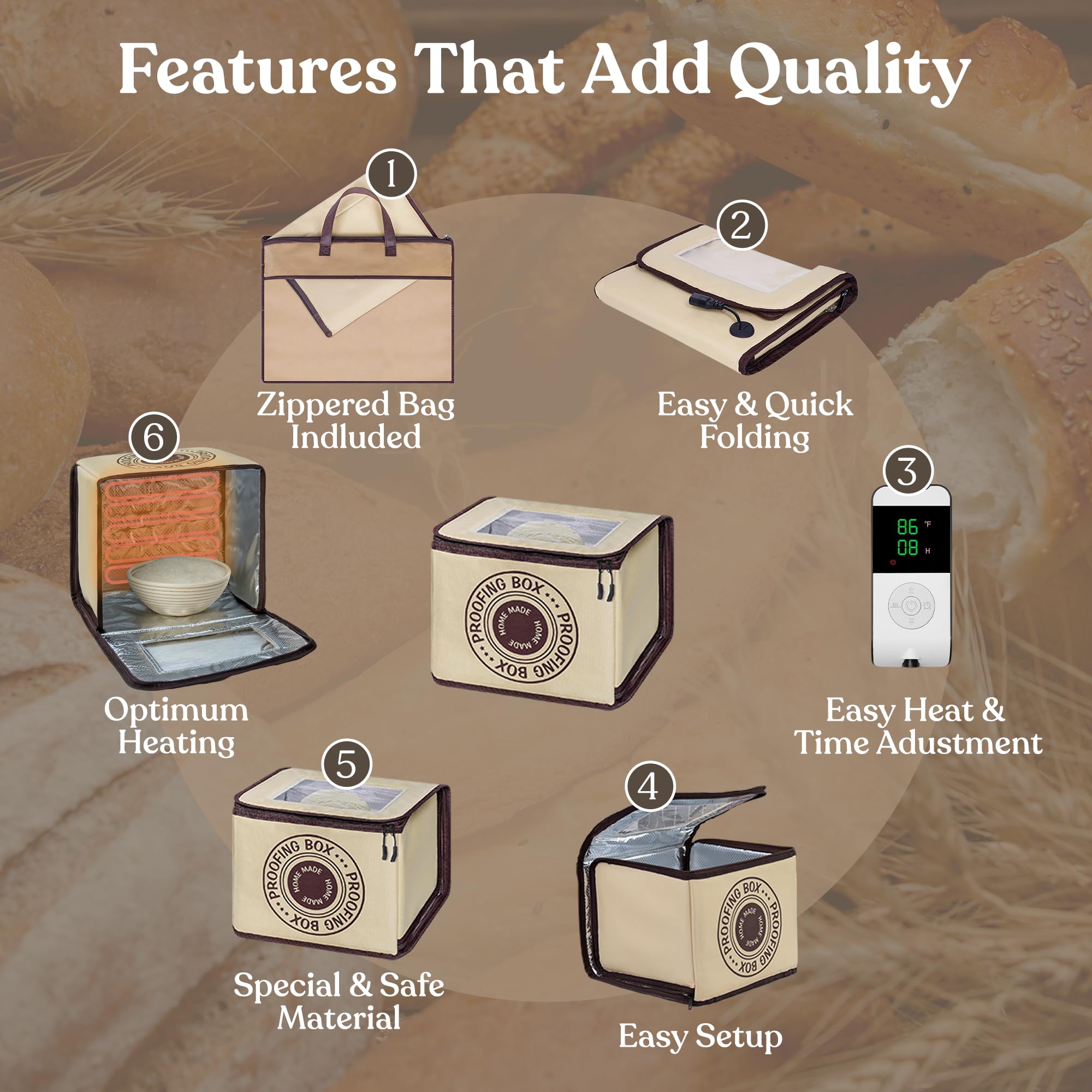 Mallroof Bread Proofing Box insulated interior maintains warm fermentation environment.