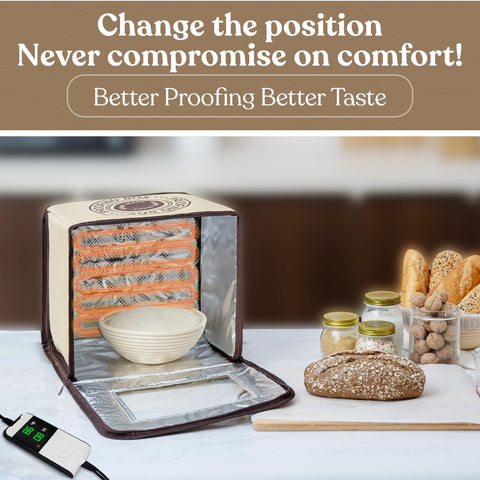 Mallroof Bread Proofing Box viewing window lets you monitor dough without disturbance.