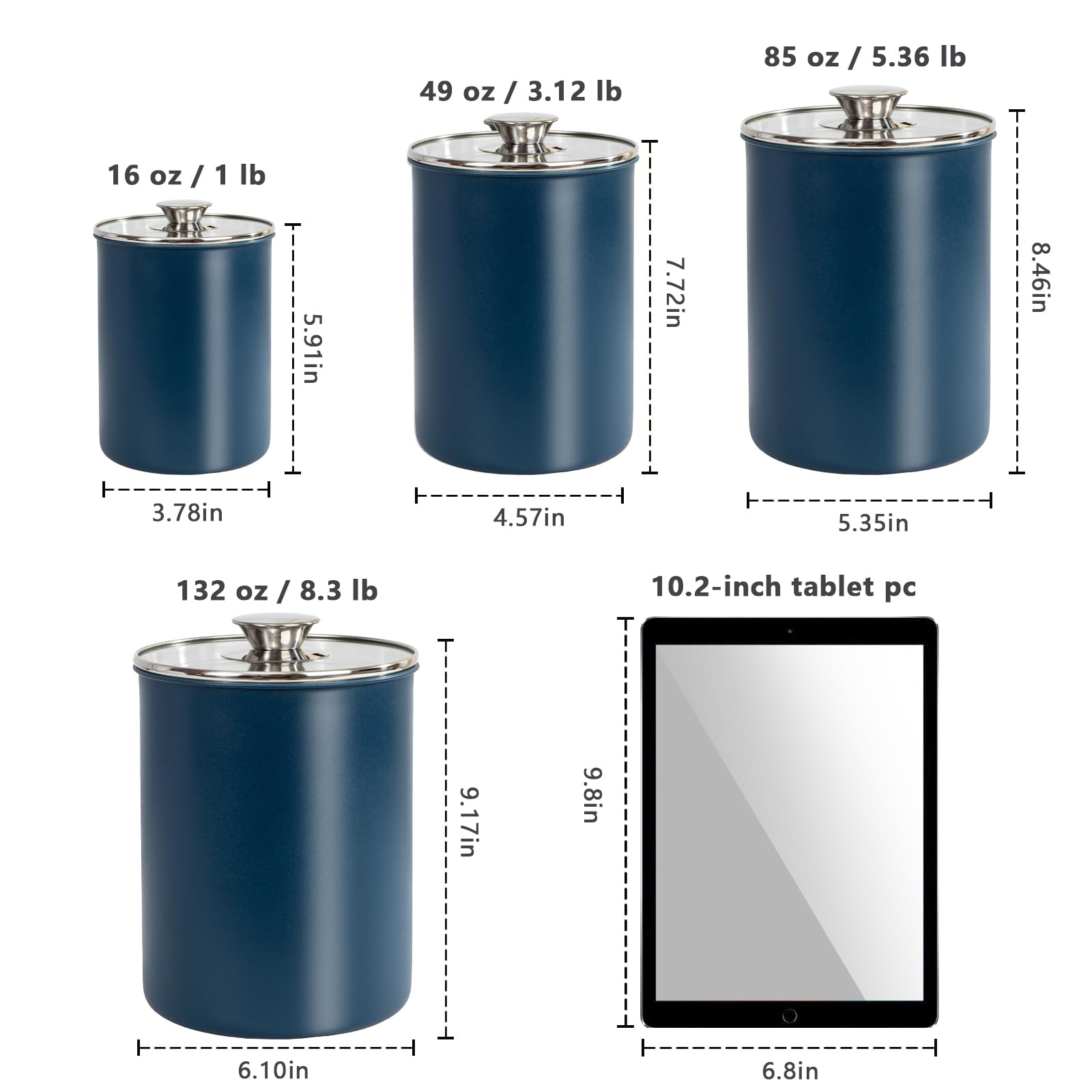 Malmo glass-lid 49oz canister ideal for pantry staples like sugar and snacks.