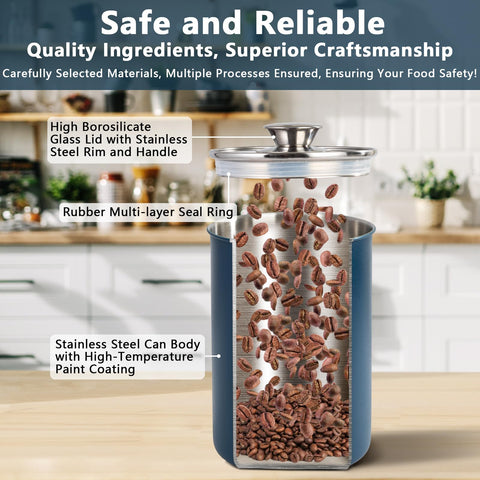 Malmo glass-lid 85oz canister stores larger quantities of flour or beans.