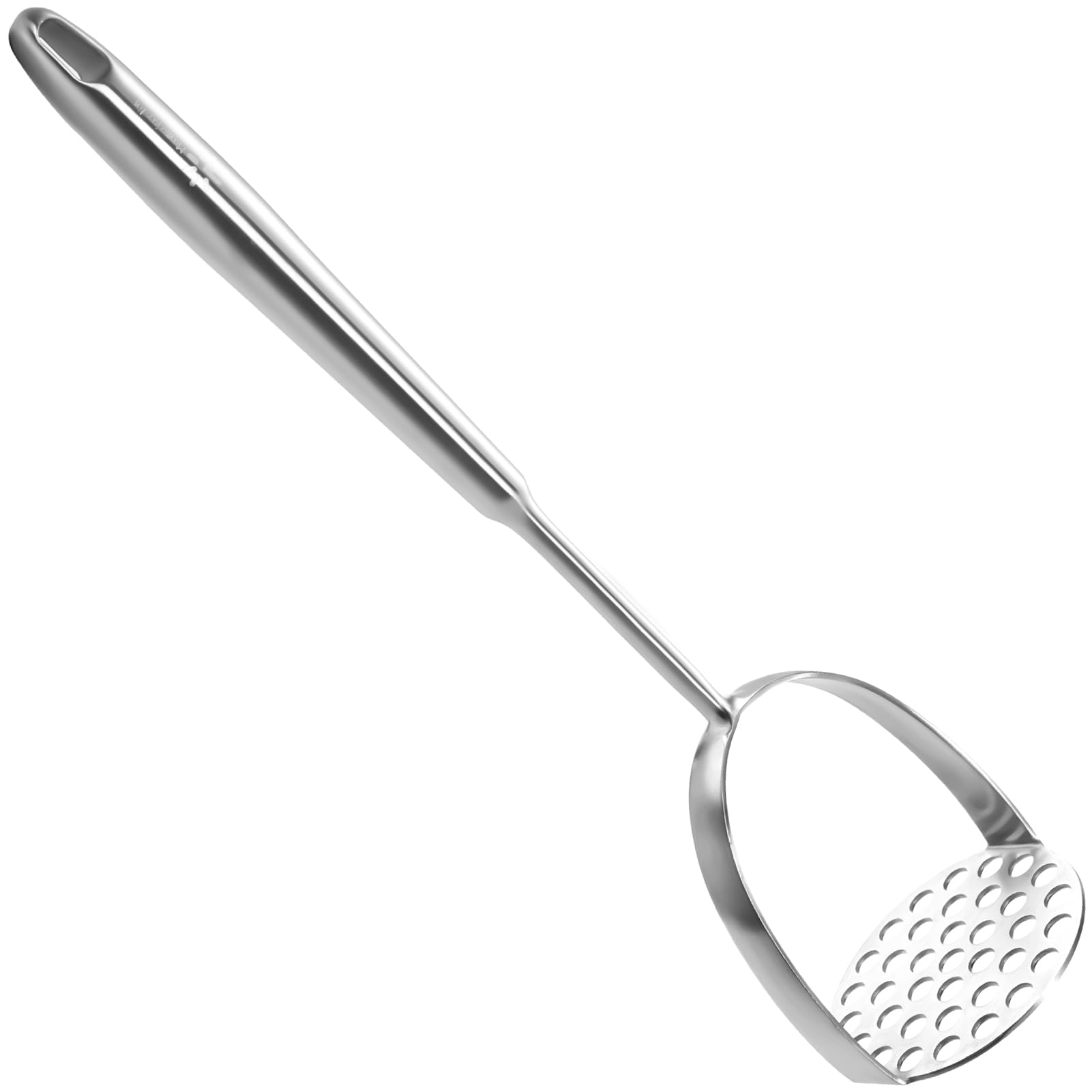 Mamajardin potato masher with a 14-inch handle for effortless mashing.