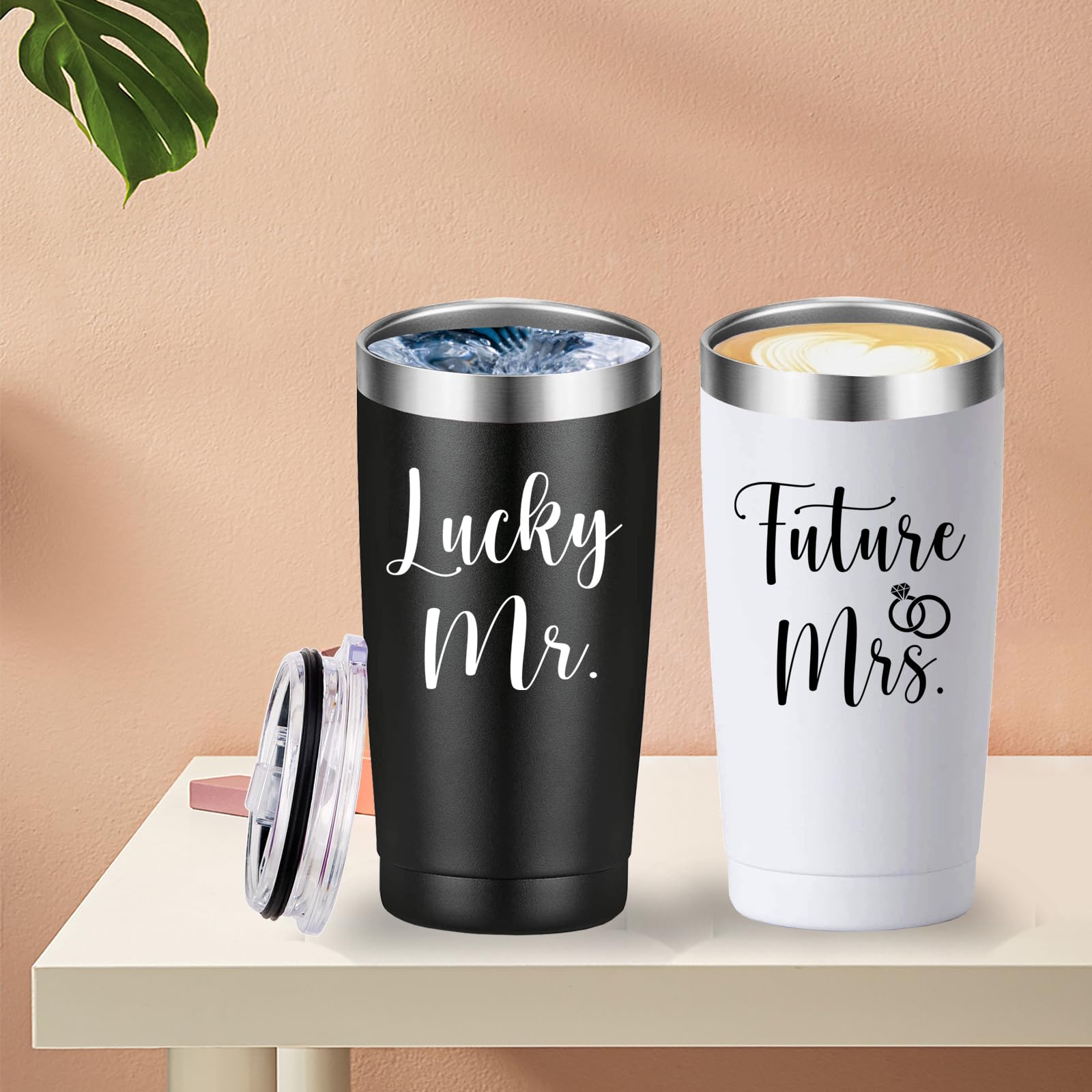 Mamihlap Lucky Mr Future Mrs travel mug 20oz capacity for daily use.
