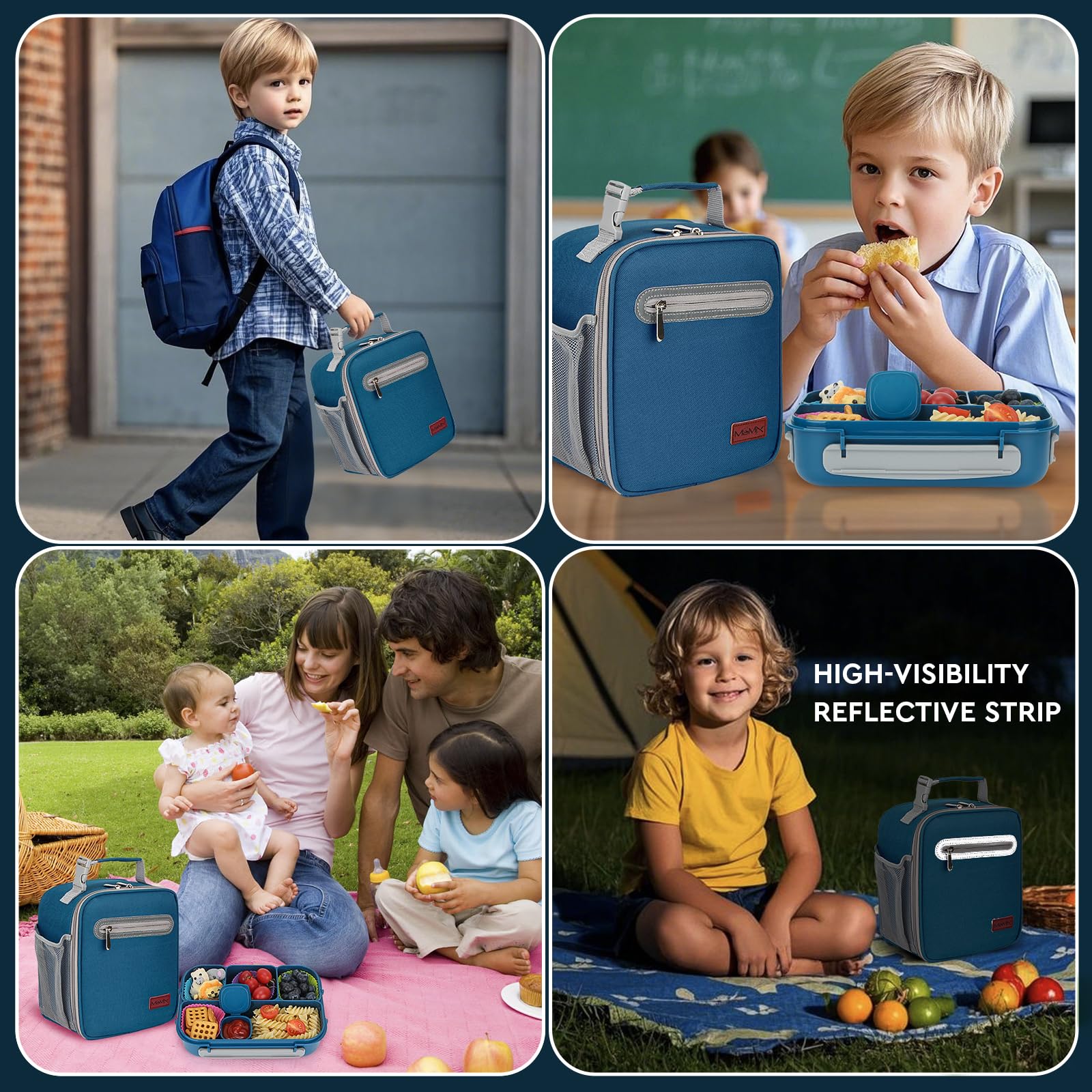 Front pocket of MaMix lunch bag for phone and keys during school days.