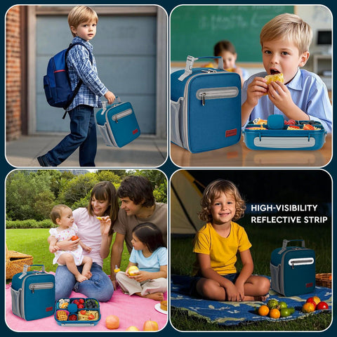 Front pocket of MaMix lunch bag for phone and keys during school days.