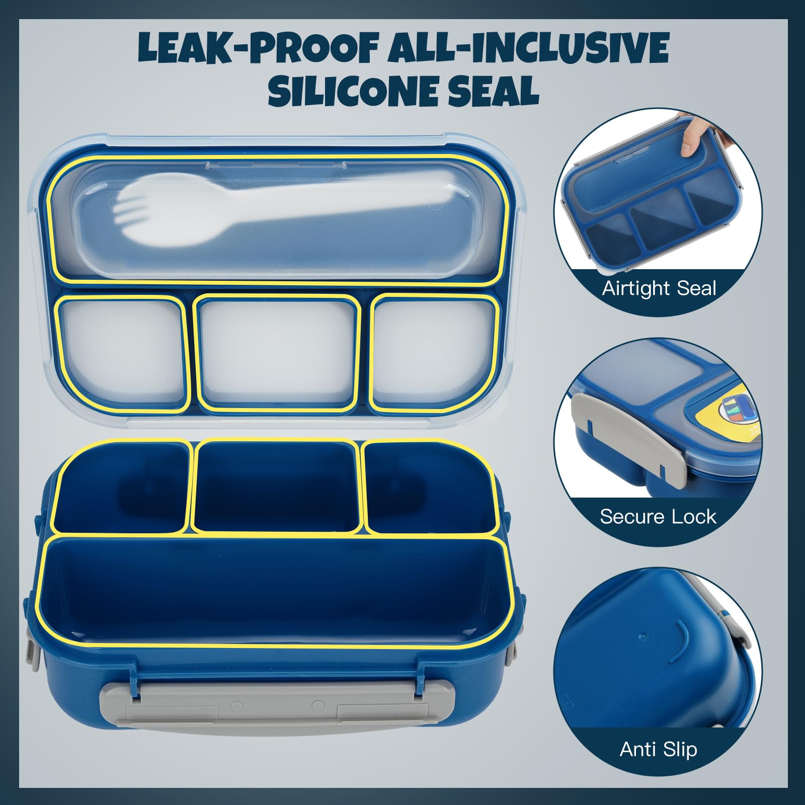 MaMix blue set displays a stylish, portable meal solution for work and school.