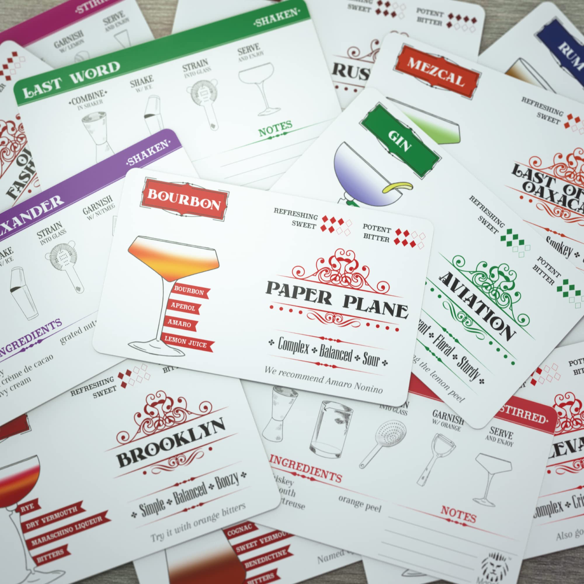 Maneful Durable card stock withstands frequent handling and spills
