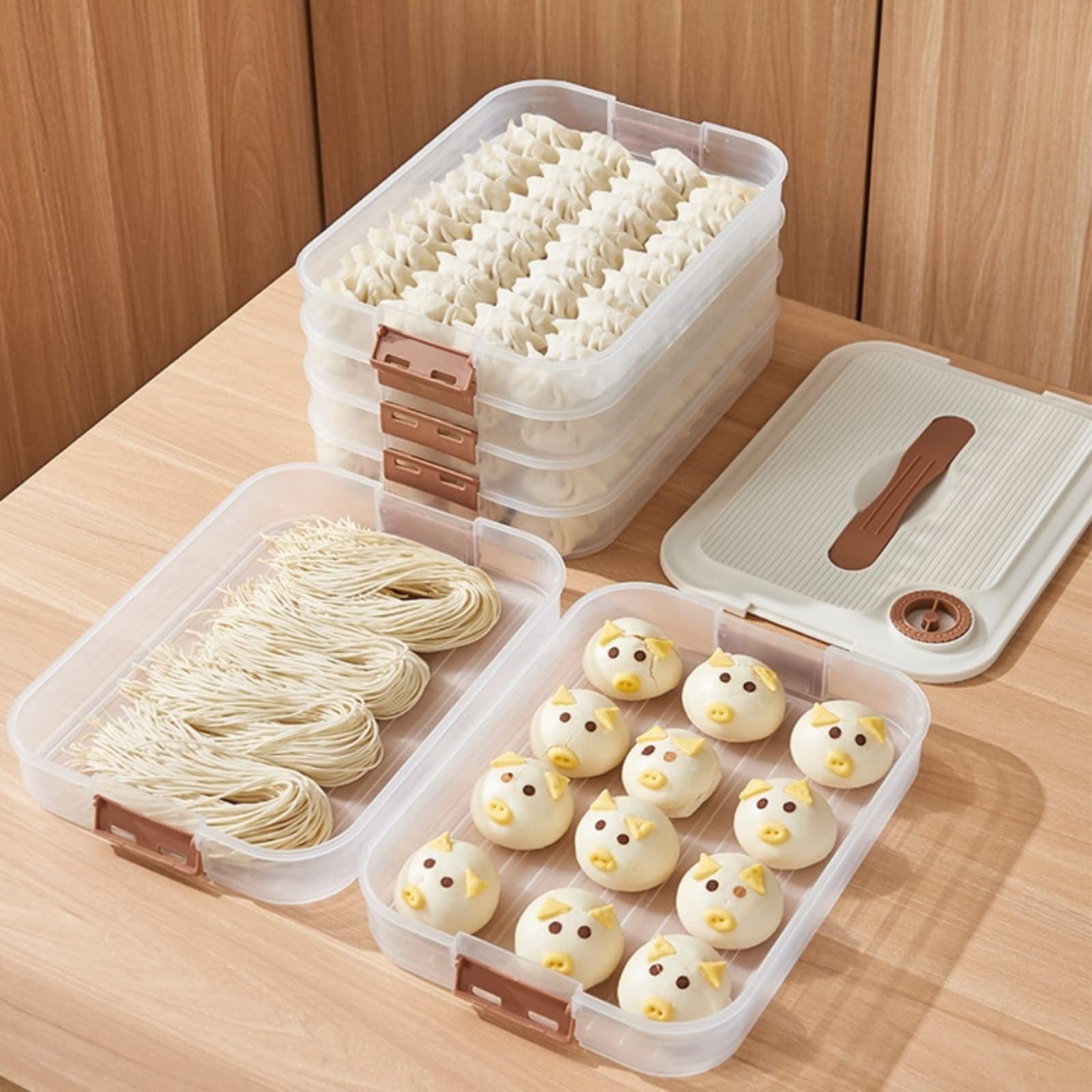 MANHONGYU dumpling storage box preserves dumplings with an airtight seal.
