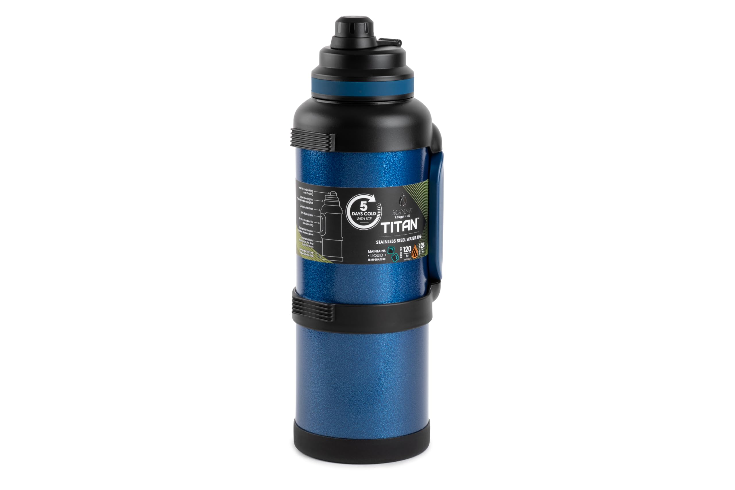 Manna Titan easy-clean large opening simplifies pouring.