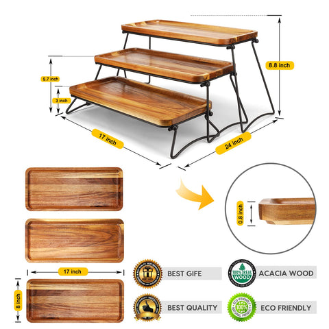 Manspdier tiered serve trays on display for versatile party appetizers