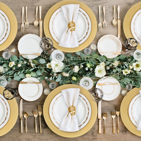 MAONAME beaded charger for bridal-shower dining boosts ambiance and coordination.