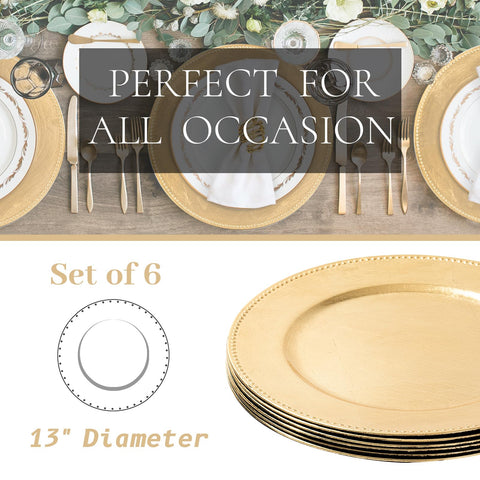 MAONAME charger under dinner plates helps protect surfaces while adding style.