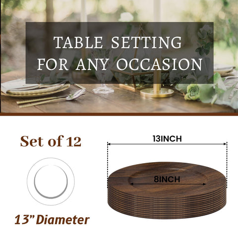 MAONAME faux wood texture charger adds rustic charm for weddings and parties